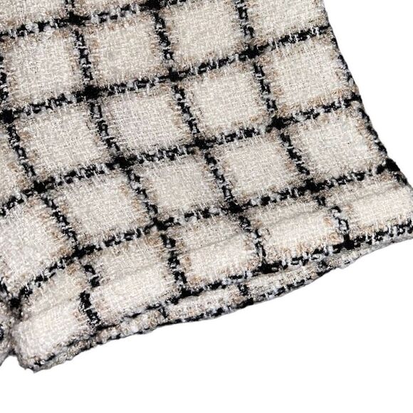 Anine Bing Tweed Becky Short In Beige Plaid Size 34 (Small) - Picture 6 of 9